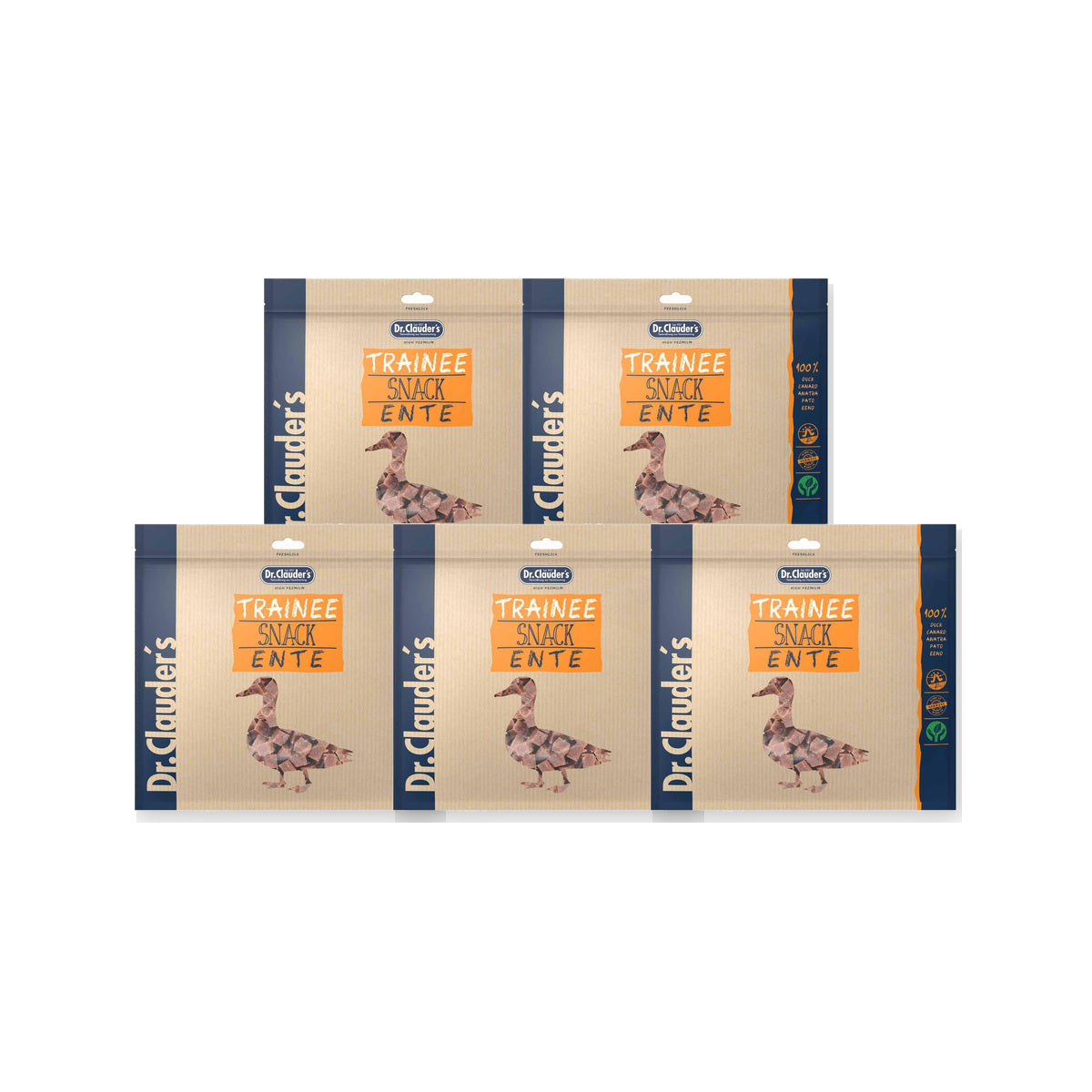 5 Pack - Dr. Clauder's Trainee Medium træningsgodbidder med and 500g