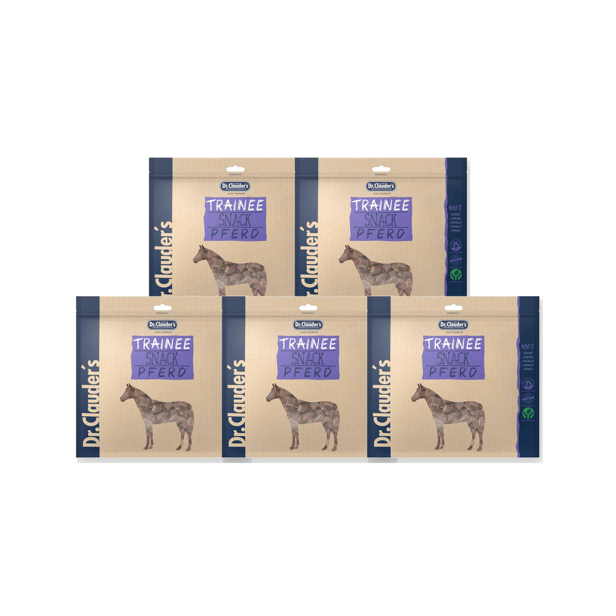 5 Pack - Dr. Clauder's Trainee Medium træningsgodbidder med hest 500g