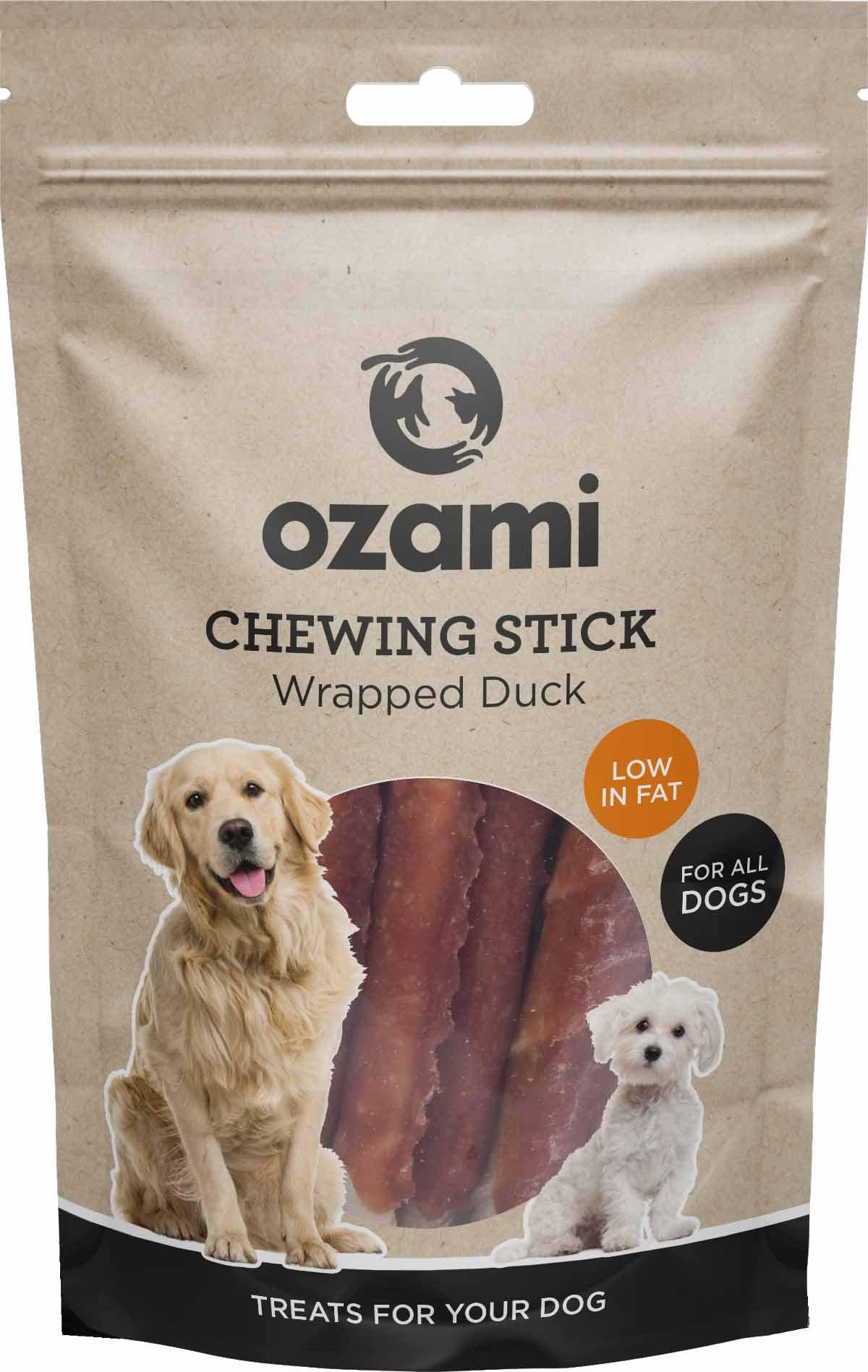 10 Pack - OZAMI tyggeben viklet med and 10-12cm 100g